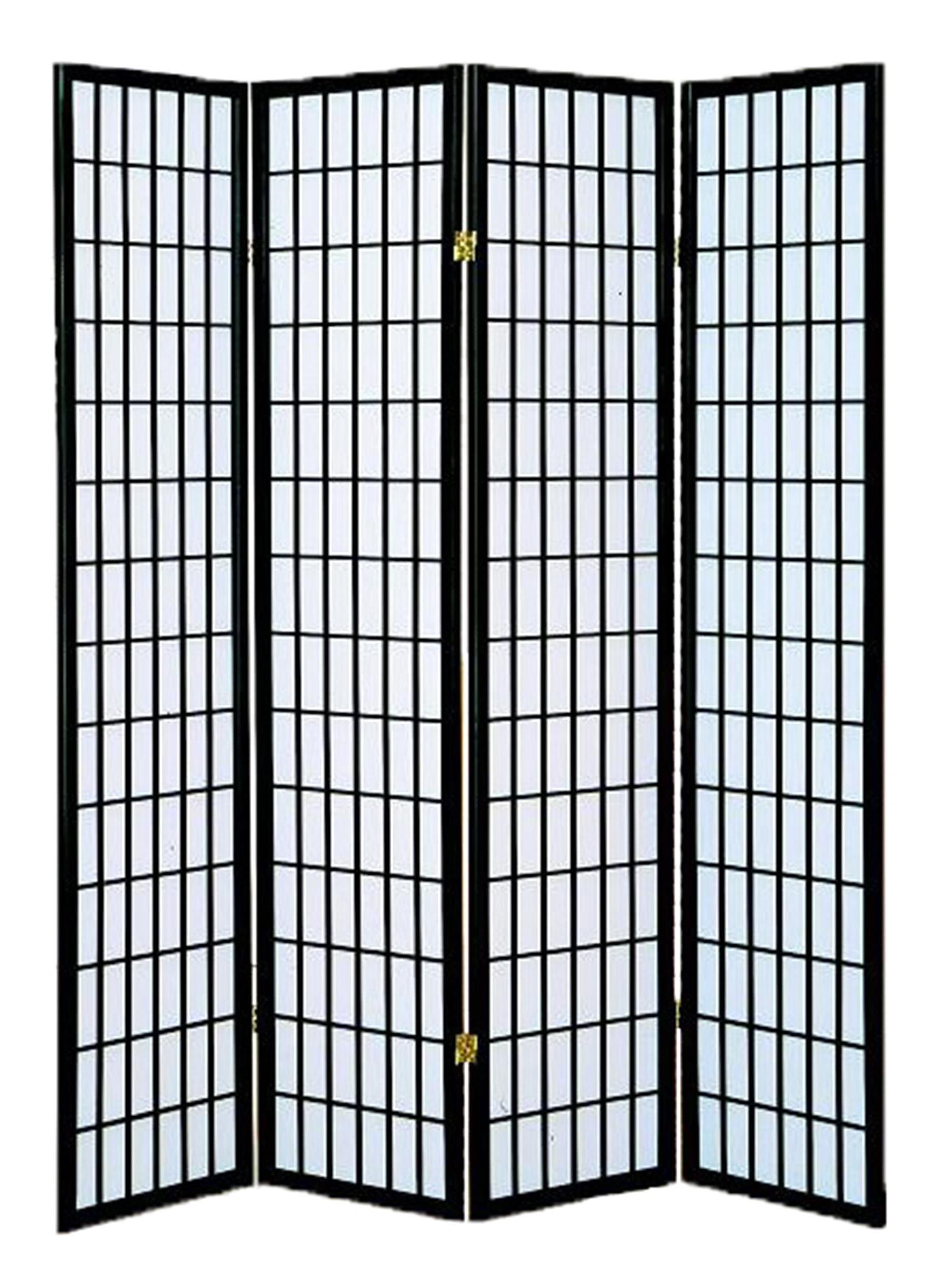 4-Panel Dean Room Divider, Black