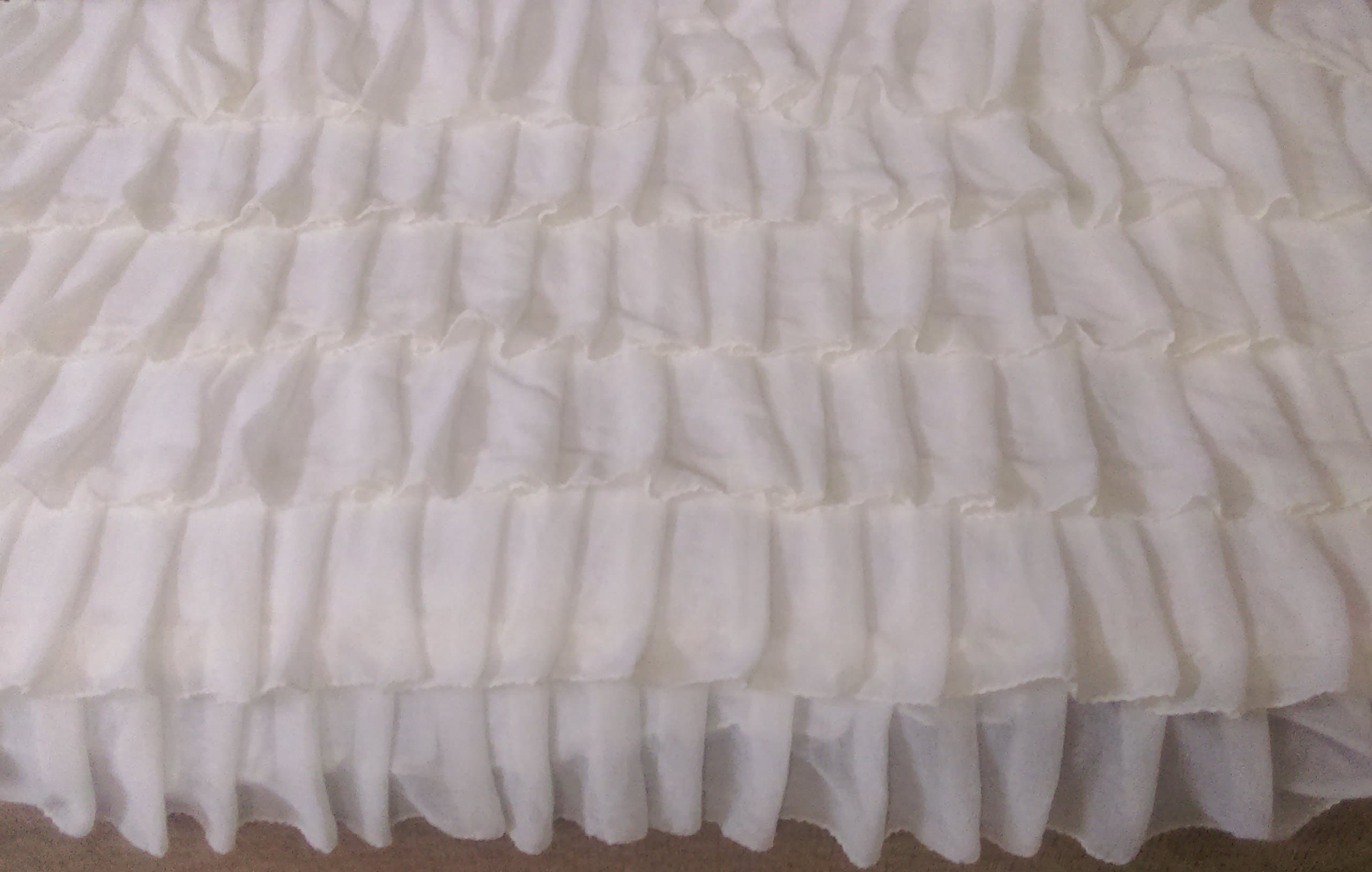White Chiffon Layered Decorative Half Bedspread