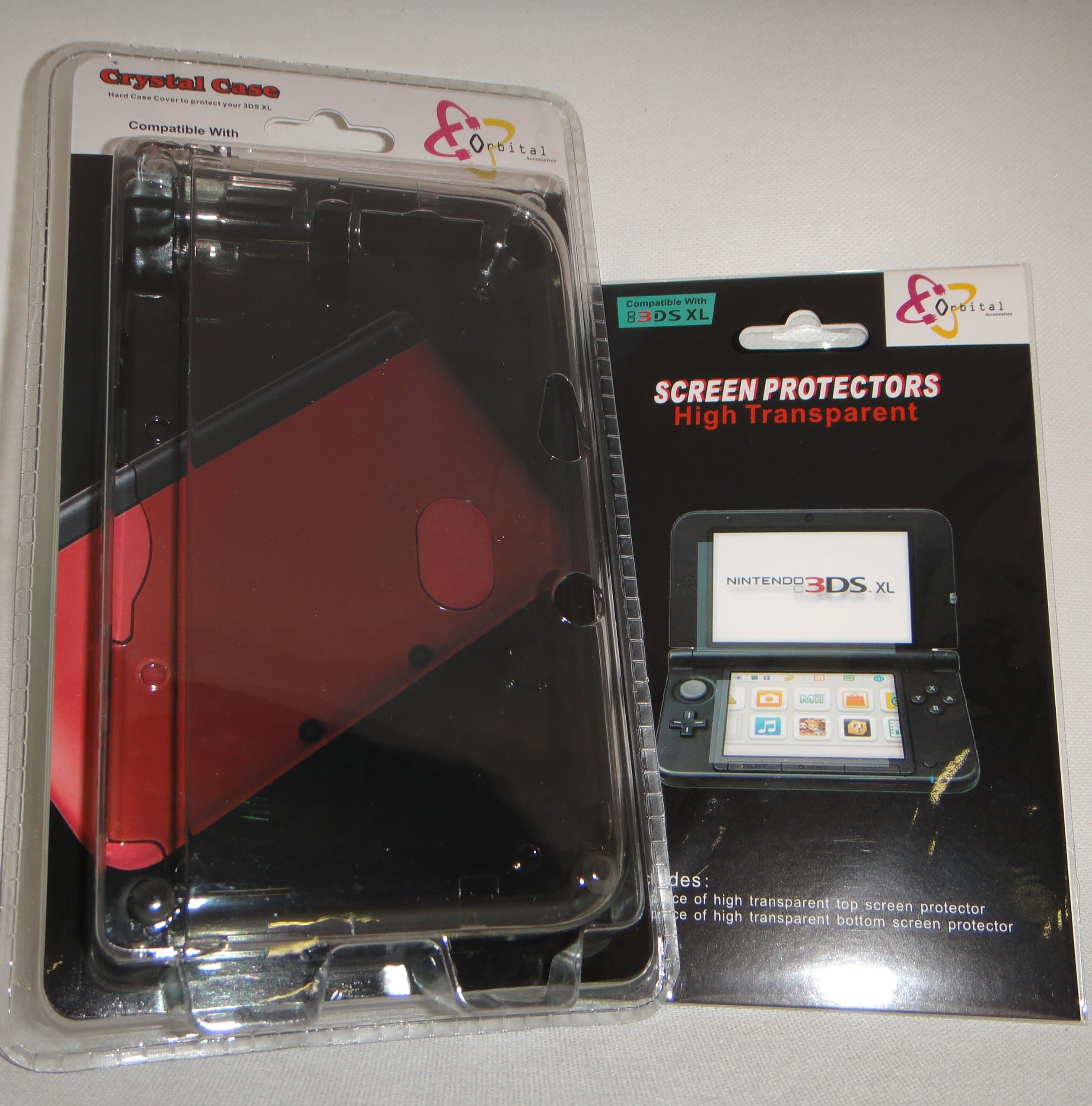 3DS XL Crystal Case Transparent Black With Static Screen Protector