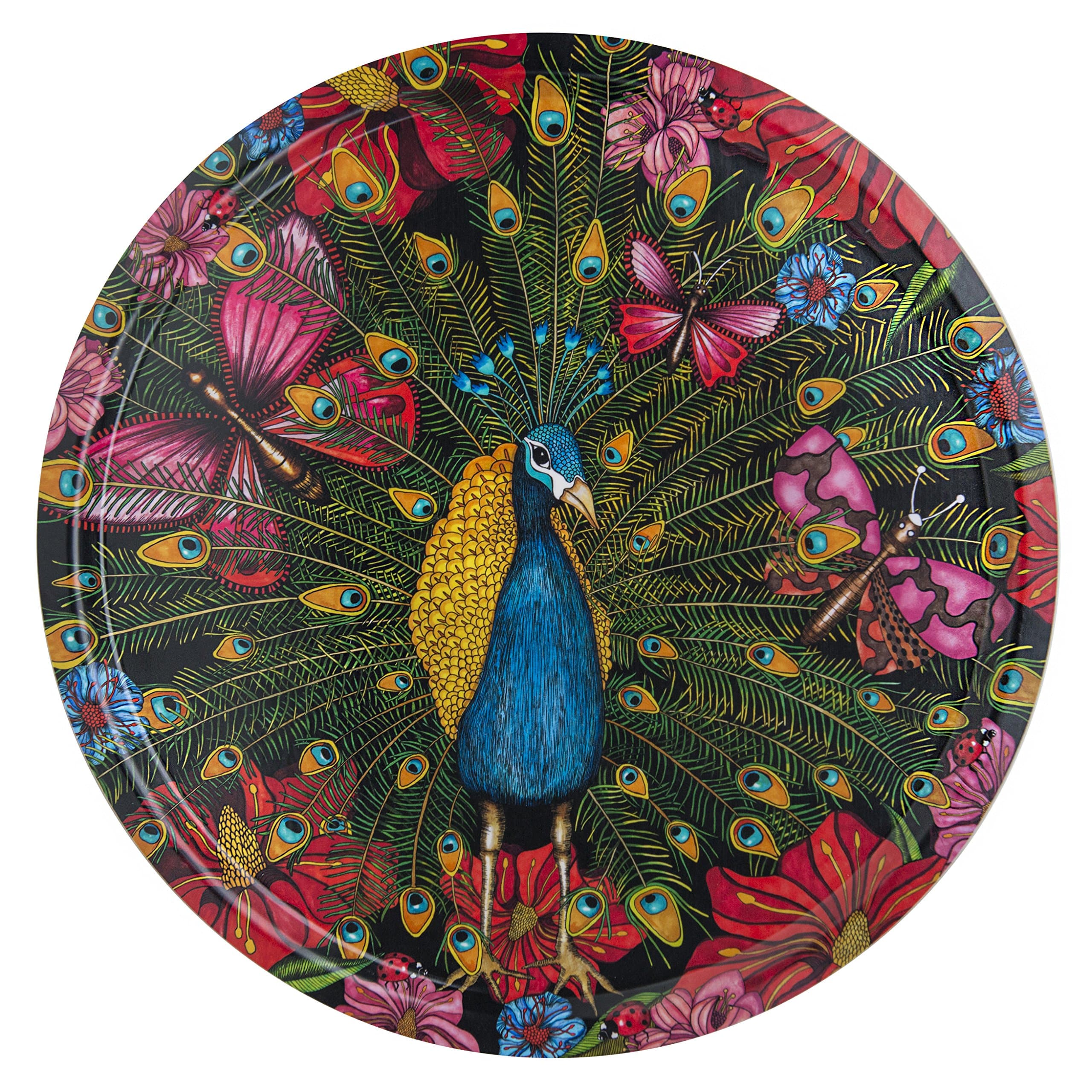 Peacock – Tray 38 cm, Multi